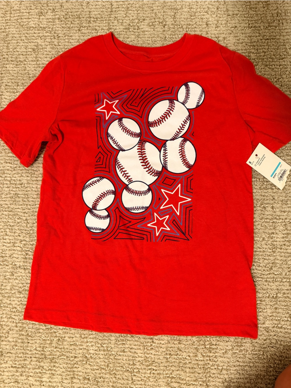 Red Kids Baseball Graphic Tee